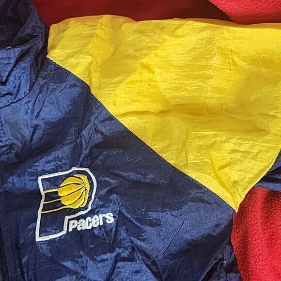 NBA Stuff Jump Ball Ball Hawk Retro Indiana Pacers Windbreaker by Mighty-Mac 18M - Picture 3 of 16